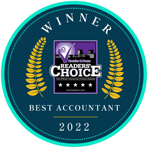 Courier and Press Reader's Choice Best Accountant Badge